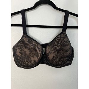Wacoal Lace Bra Black Underwire Lace Sz 36DDD